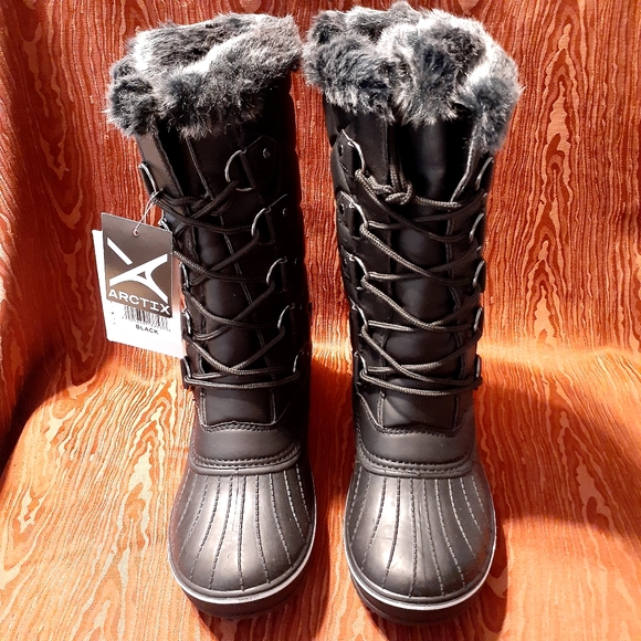 Arctix Women's Chalet Lace-Up Lined Tall Winter Boots Quilted Black Size 9 - Picture 3 of 16